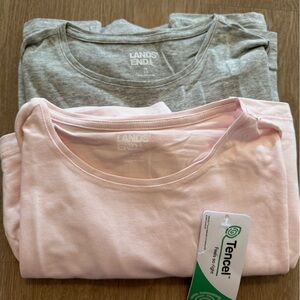 Lands' End Soft Pink and Gray Tees